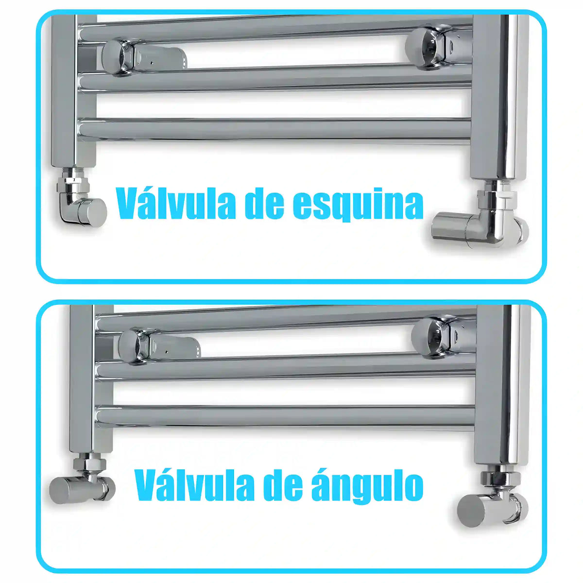 Radiador Toallero Cromado 600mm de Ancho Calefacción Central