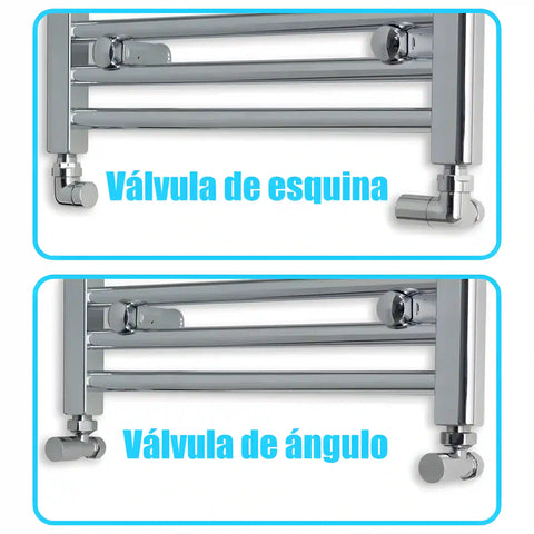 Radiador Toallero Cromado 600mm de Ancho Calefacción Central