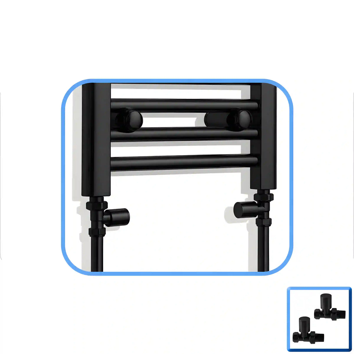 Radiador Toallero Negro 500mm de Ancho Calefacción Central