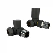 Válvula de esquina antracita para radiador toallero — par 1/2" BSP