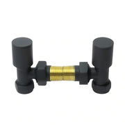 Válvula angular antracita para radiador toallero — par 1/2" BSP