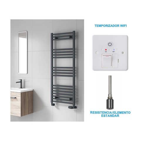 Radiador Toallero Eléctrico Antracita 500mm de Ancho · Precargado