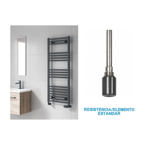 Radiador Toallero Eléctrico Antracita 500mm de Ancho · Precargado