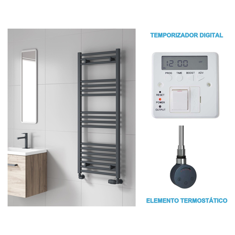 Radiador Toallero Eléctrico Antracita 500mm de Ancho · Precargado