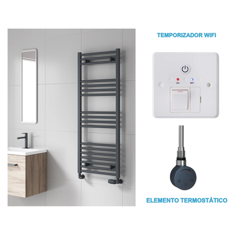 Radiador Toallero Eléctrico Antracita 500mm de Ancho · Precargado