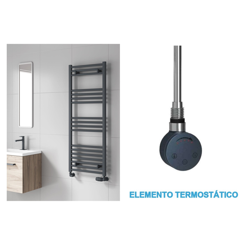 Radiador Toallero Eléctrico Antracita 500mm de Ancho · Precargado