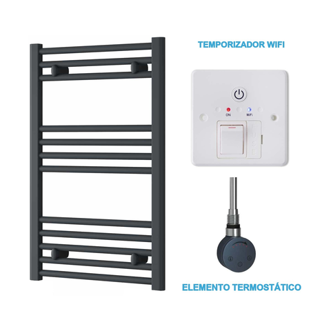 Radiador Toallero Eléctrico Antracita 500mm de Ancho · Precargado