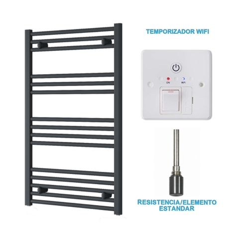 Radiador Toallero Eléctrico Antracita 600mm de Ancho · Precargado