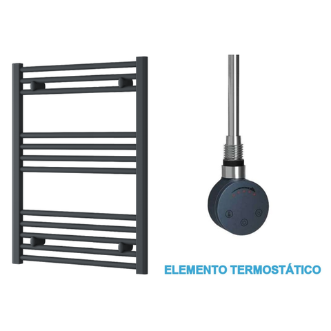 Radiador Toallero Eléctrico Antracita 600mm de Ancho · Precargado