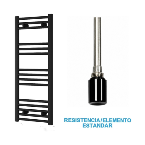 Radiador Toallero Eléctrico Negro 400mm de Ancho · Precargado