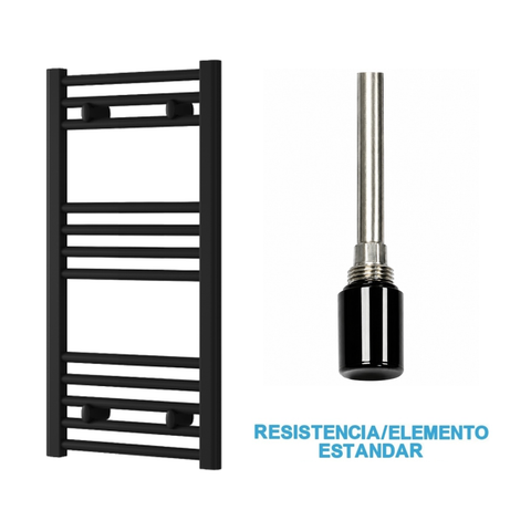 Radiador Toallero Eléctrico Negro 400mm de Ancho · Precargado