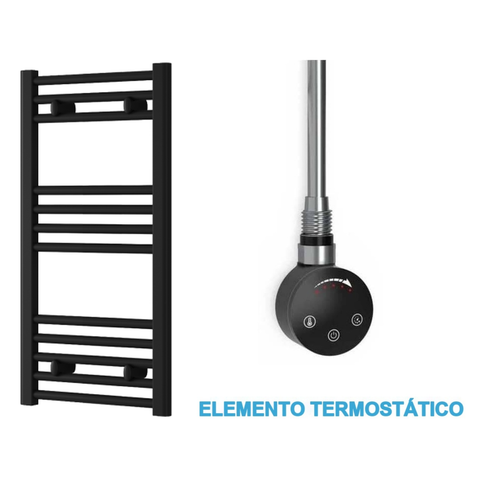 Radiador Toallero Eléctrico Negro 400mm de Ancho · Precargado