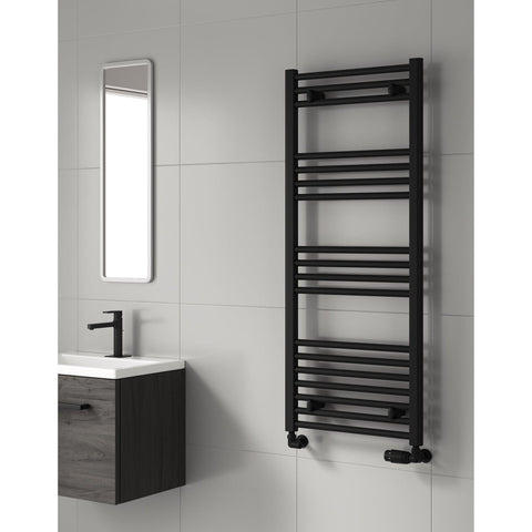Radiador Toallero Negro 500mm de Ancho Calefacción Central