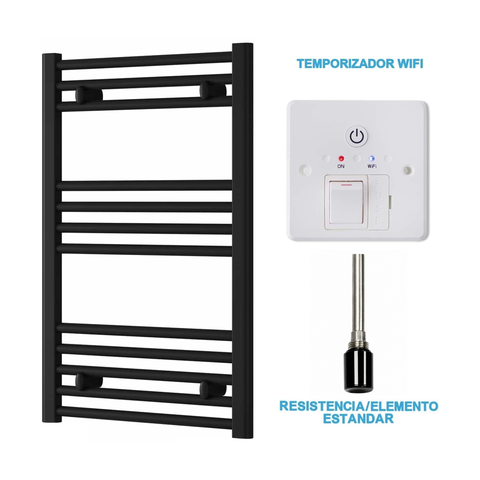 Radiador Toallero Eléctrico Negro 500mm de Ancho · Precargado