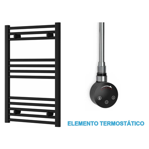 Radiador Toallero Eléctrico Negro 500mm de Ancho · Precargado
