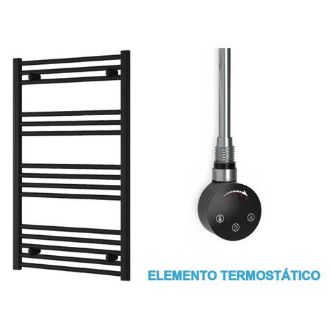 Radiador Toallero Eléctrico Negro 600mm de Ancho · Precargado
