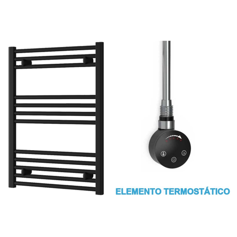 Radiador Toallero Eléctrico Negro 600mm de Ancho · Precargado