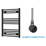 Radiador Toallero Eléctrico Negro 600mm de Ancho · Precargado