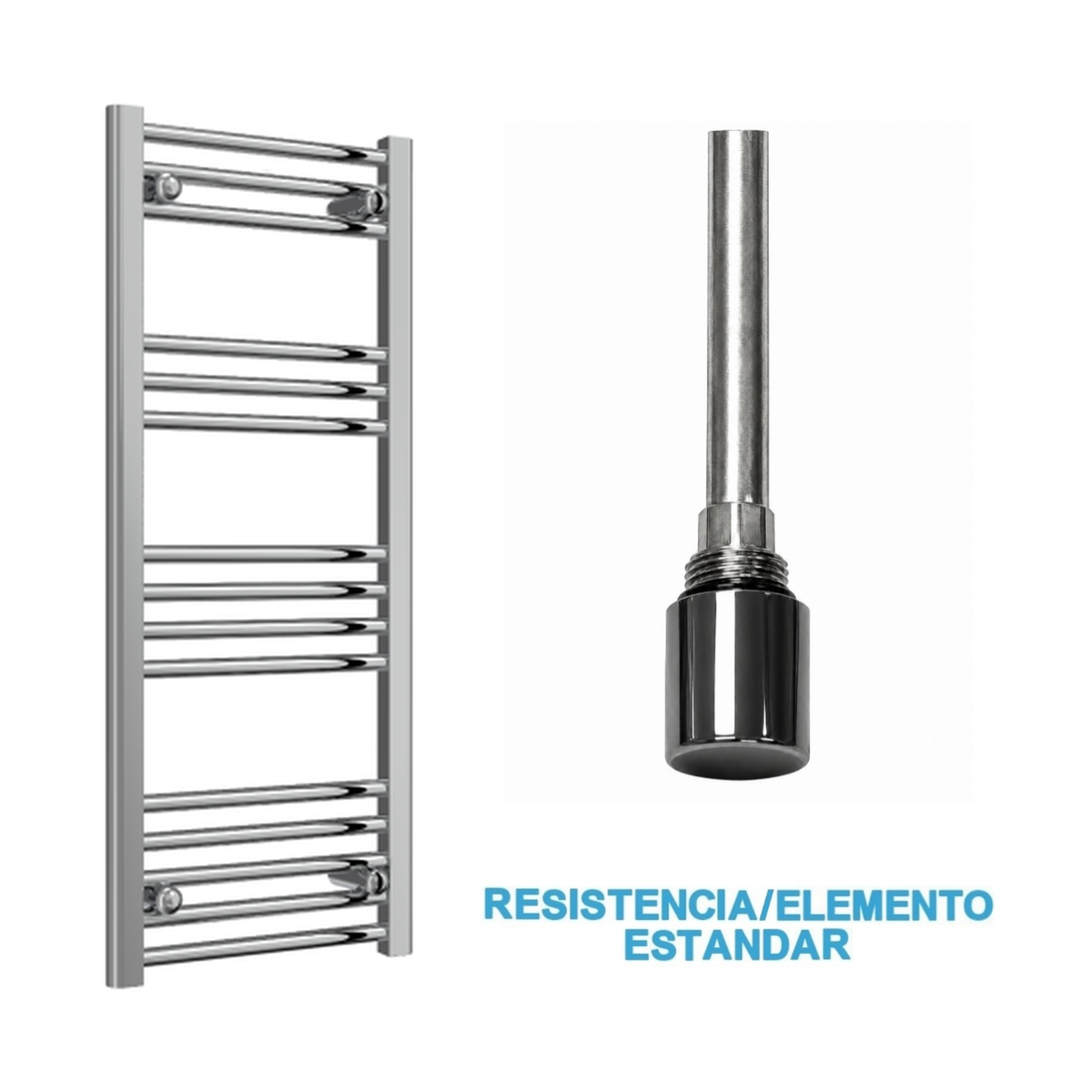 Radiador Toallero Eléctrico Cromado 400mm de Ancho · Precargado
