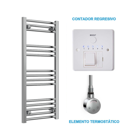 Radiador Toallero Eléctrico Cromado 400mm de Ancho · Precargado