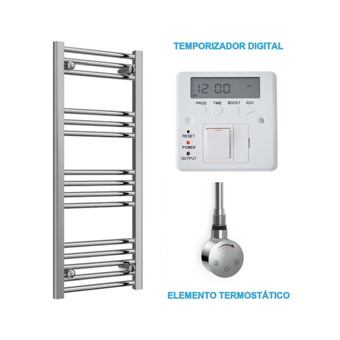 Radiador Toallero Eléctrico Cromado 400mm de Ancho · Precargado