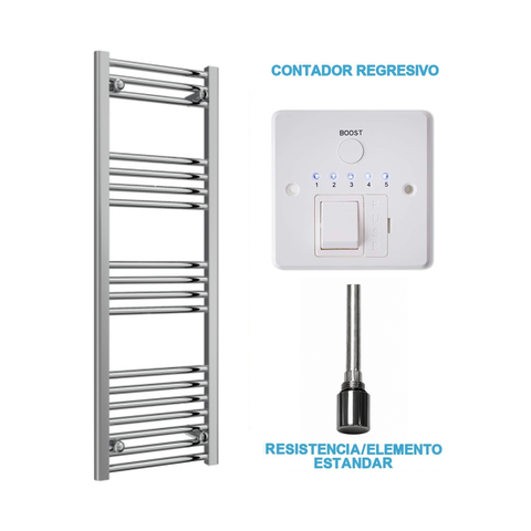 Radiador Toallero Eléctrico Cromado 400mm de Ancho · Precargado
