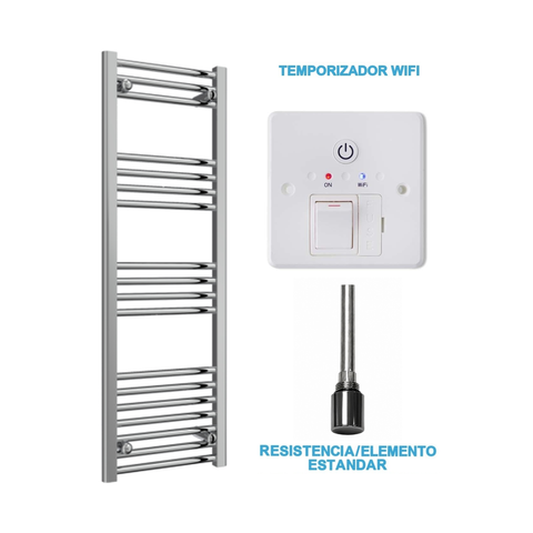 Radiador Toallero Eléctrico Cromado 400mm de Ancho · Precargado