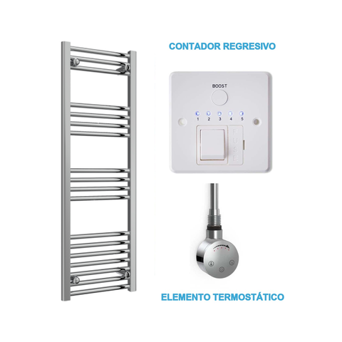 Radiador Toallero Eléctrico Cromado 400mm de Ancho · Precargado