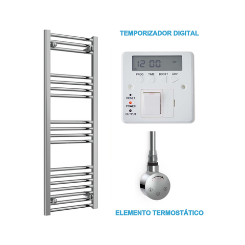 Radiador Toallero Eléctrico Cromado 400mm de Ancho · Precargado