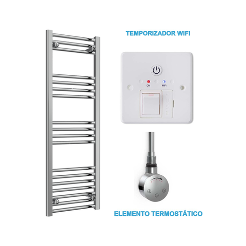 Radiador Toallero Eléctrico Cromado 400mm de Ancho · Precargado