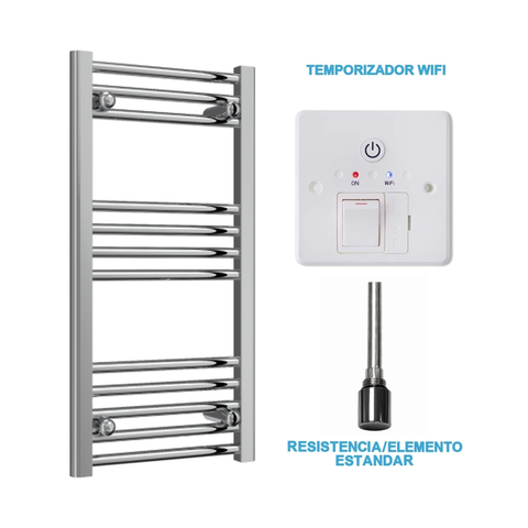 Radiador Toallero Eléctrico Cromado 400mm de Ancho · Precargado