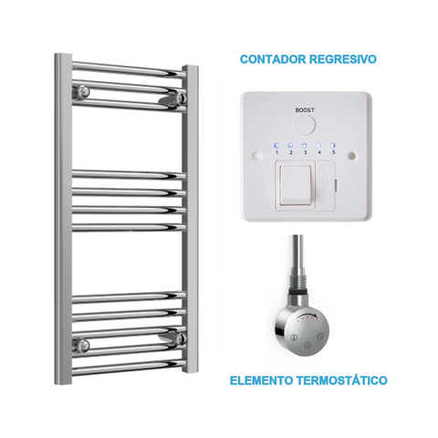 Radiador Toallero Eléctrico Cromado 400mm de Ancho · Precargado