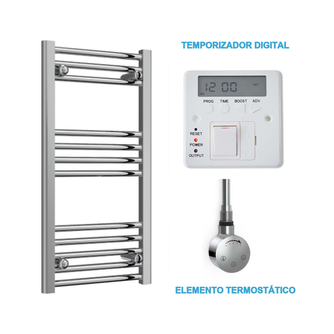 Radiador Toallero Eléctrico Cromado 400mm de Ancho · Precargado