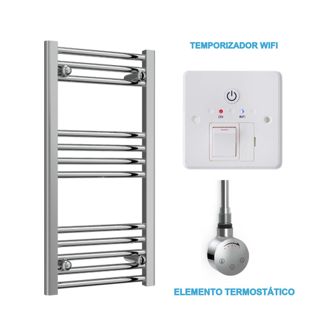 Radiador Toallero Eléctrico Cromado 400mm de Ancho · Precargado