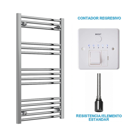 Radiador Toallero Eléctrico Cromado 500mm de Ancho · Precargado