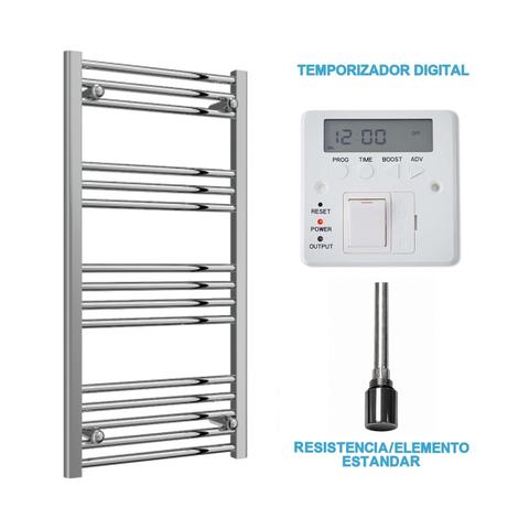 Radiador Toallero Eléctrico Cromado 500mm de Ancho · Precargado