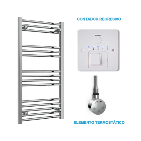 Radiador Toallero Eléctrico Cromado 500mm de Ancho · Precargado