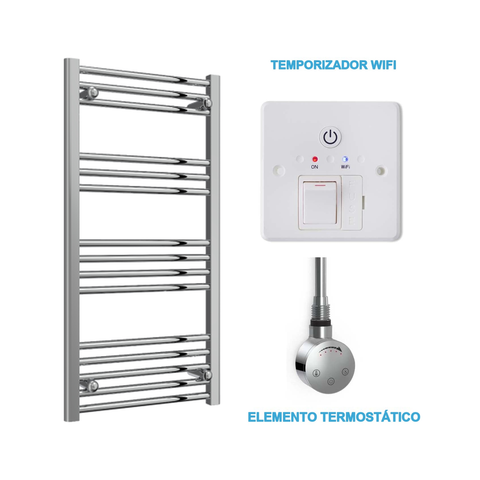 Radiador Toallero Eléctrico Cromado 500mm de Ancho · Precargado