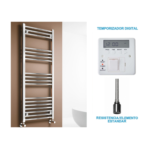 Radiador Toallero Eléctrico Cromado 500mm de Ancho · Precargado
