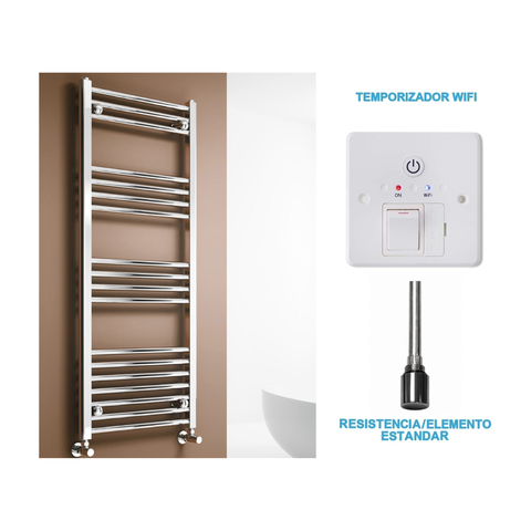 Radiador Toallero Eléctrico Cromado 500mm de Ancho · Precargado