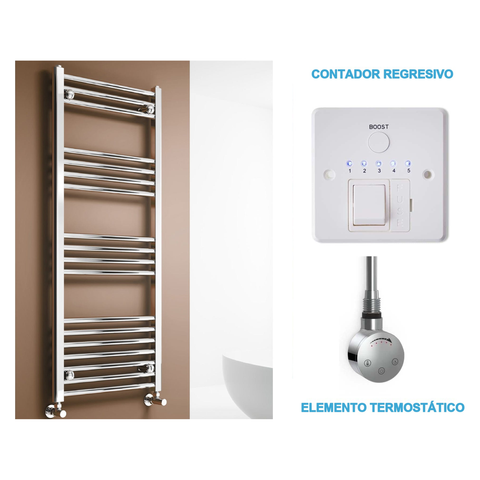 Radiador Toallero Eléctrico Cromado 500mm de Ancho · Precargado