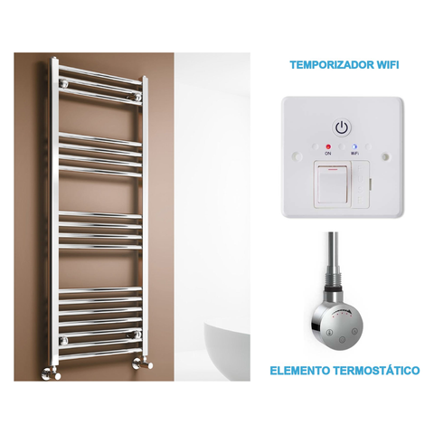 Radiador Toallero Eléctrico Cromado 500mm de Ancho · Precargado