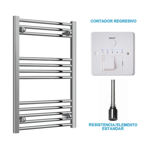 Radiador Toallero Eléctrico Cromado 500mm de Ancho · Precargado