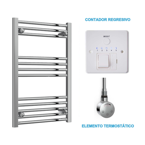 Radiador Toallero Eléctrico Cromado 500mm de Ancho · Precargado