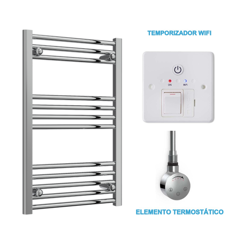 Radiador Toallero Eléctrico Cromado 500mm de Ancho · Precargado