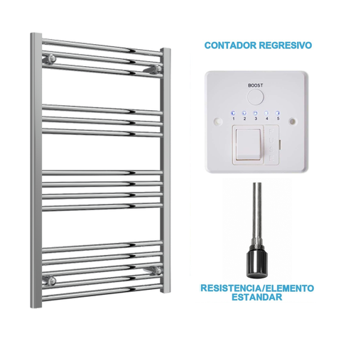 Radiador Toallero Eléctrico Cromado 600mm de Ancho · Precargado