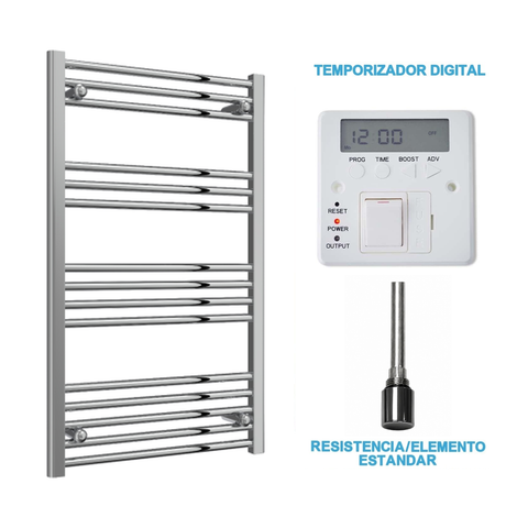 Radiador Toallero Eléctrico Cromado 600mm de Ancho · Precargado