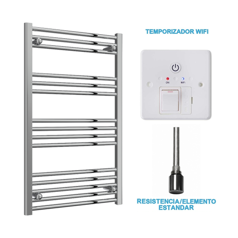 Radiador Toallero Eléctrico Cromado 600mm de Ancho · Precargado