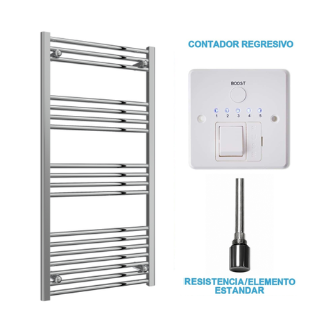 Radiador Toallero Eléctrico Cromado 600mm de Ancho · Precargado