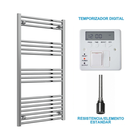 Radiador Toallero Eléctrico Cromado 600mm de Ancho · Precargado
